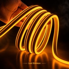 06GEMLIGHT 50 Metre 220 Volt Neon LED Tak Çalıştır 6X12MM Esnek Amber Hortum LED Suya Dayanıklı Şerit Aydınlatma