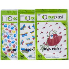 Ecoplast Baskılı Blok Poşet Beyaz 22X33 cm No:1- 500 Adet