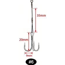 Hokkaido 1 Adet Stinger iğne,hırsız üçlü iğne,silikon Yem için iğne,iğne No:6 (En Küçük Boy)