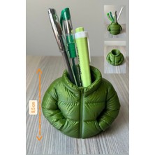 Ufak Bi Dükkan Haki Renk Puffer Mont Kalemlik