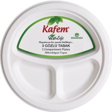 Kafem Kağıt Tabak Üç Gözlü Ekolojik 22 cm 25 Adet