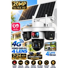 Sonreir Trio-479 4G SIM Kartlı Solar Güvenlik Kamerası 4 Kameralı Çift Panelli Gece Görüşlü Güneş Enerjili