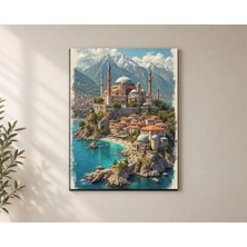 Çetin Kardeşler Ayasofya Istanbul Dağlar Hediyelik Duvar Dekoru Ahşap Mdf Baskı Tablo Mdf Tablo