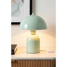 Marrien Luna Abajur Mint Yeşili Metal Gövdeli - 25 cm - Oturma Odası & Yatak Odası & Salon Aydınlatma