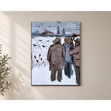 Çetin Kardeşler Yürüyen Insanlar Kar Duvar Dekoru Ahşap Mdf Baskı Tablo Mdf Tablo