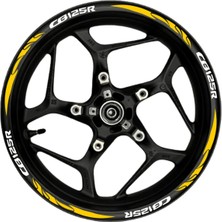 Ruselland CB125R Beyaz Yazılı Turuncu Reflektif Pençe Şeritli