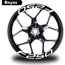 Ruselland Bajaj F250 Jant Içi Yazı Sticker Modeli Beyaz