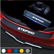 Ruselland Dacia Stepway Için Özel Yeni Uyumlu Aksesuar Oto Bagaj ve Kapı Eşiği Özel Yeni Sticker Seti Karbon