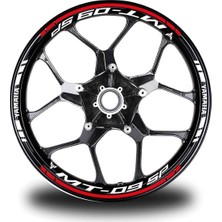 Ruselland Kırmızı Yamaha mt 09 Takım Jant Sticker Etiket Uyumlu