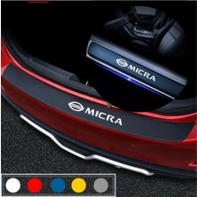 Ruselland Nissan Micra Için Özel Yeni Uyumlu Aksesuar Oto Bagaj ve Kapı Eşiği Özel Yeni Sticker Seti Karbon