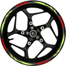 Ruselland Yamaha Kırmızı Yazılı Neon(Fıstık Yeşili) Pençe Şeritli