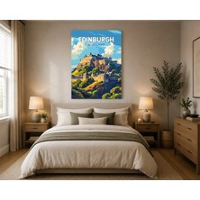 Çetin Kardeşler Edinburgh Kalesi Iskoçya Duvar Dekoru Ahşap Mdf Baskı Tablo Mdf Tablo
