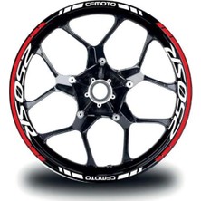 Ruselland Cfmoto 250SR Jant Sticker Iç & Dış Takım Etiket Modeli Kırmızı - Beyaz