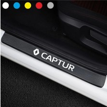 Ruselland Renault Captur Için Özel Yeni Uyumlu Aksesuar Oto Kapı Eşiği Özel Yeni Sticker Karbon 4 Adet