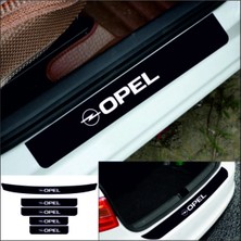 Ruselland Opel Astra Için Özel Yeni Uyumlu Aksesuar Oto Bagaj ve Kapı Eşiği Özel Yeni Sticker Set Piano Black