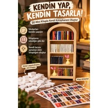 Printech3d Dekoratif Mini Kütüphane Seti – 50 Mini Kitap ve Dekoratif Vazolu Masaüstü Dekoru