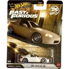 Hot Wheels Premium 1994 Honda Del Sol - Fast & Furious 25. Yıl Beyaz 1/64 Diecast Model Araba