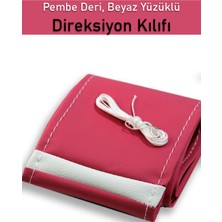 Ruselland Peugeot 206 Pembe Özel Süper Deri Beyaz Yüzüklü Dikişli Yeni Direksiyon Kılıfı