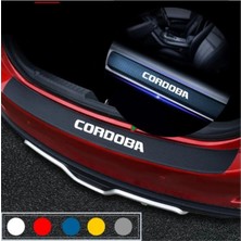 Ruselland Seat Cordoba Için Özel Yeni Uyumlu Aksesuar Oto Bagaj ve Kapı Eşiği Özel Yeni Sticker Seti Karbon
