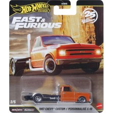 Hot Wheels Premium 1967 Chevy C-10 Custom - Fast & Furious 25. Yıl Turuncu 1/64 Diecast Model Araba