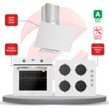 3'lü Ankastre Beyaz Set ESTY(3481 Safir Plus+Esty ACO5700E6W05+6502 Wh) Kurulum ve Montaj Dahil