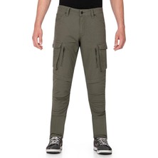 The Biker Jeans Bj Truva Cargo Khaki Korumalı Motosiklet Pantolonu