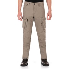 The Biker Jeans Bj Truva Cargo Beige Korumalı Motosiklet Pantolonu