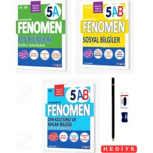 Fenomen Yayıncılık 2027 5.sınıf  Fen Bilimleri Sosyal Bilgiler Din Kültürü A-B Soru Bankası 3 Kitap Set Bağlam Temelli Sorular Türkiye Yüzyılı Maarif Modeline Uygundur Kalem Seti Hediyeli