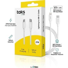 ttec By Taks 27W Type-C - Lightning 120 cm Dayanıklı Hızlı Şarj Kablosu