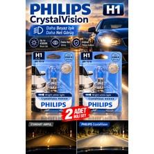 Philips H1 Crystalvision 4300K Beyaz Gün Işığı Halojen Far Ampulü 12V 55W 2 Adet