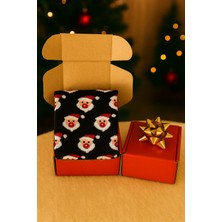 Feemels Kırmızı Kutulu Yılbaşı Hediyesi - Unisex Noel Çorabı - Kırmızı Kutulu Hediye Çorap