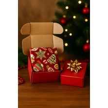 Feemels Kırmızı Kutulu Yılbaşı Hediyesi - Unisex Noel Çorabı - Kırmızı Kutulu Hediye Çorap