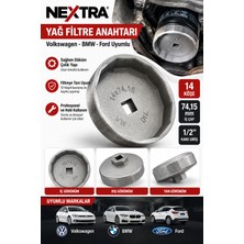 Nextra Volkswagen Bmw Ford Yağ Filtresi Sökme Anahtarı 74,15 mm 14 Köşe 1/2 Döküm Tas Tipi Filtre Sökme Aparatı