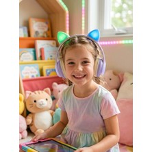 Novmark Kedikulağı LED Işıklı Renkli Kablosuz Bluetooth Kulaklık