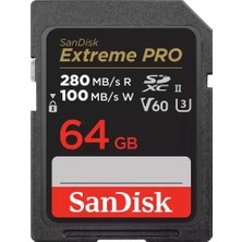 Sandisk 64GB V60 Extreme Pro Sdhc/sdxc Hafıza Kartı 280MB/S