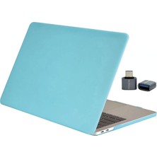 Str Store Macbook Air 13 Inç Uyumlu M1 Kılıf Mat Koruyucu Sert Kapak A1932 Touchıd 2018-2019 Yılı Bebe Mavisi