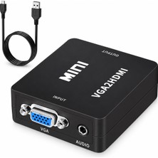 Cosmostech CS-1452 HDMI To VGA Görüntü Dönüştürücü Adaptör – HDMI Giriş VGA Çıkış Video Converter Siyah