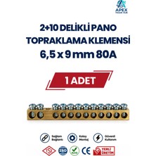 Sutem 2+10 Delikli Pano Topraklama Klemensi (Ayaksız) 6,5 x 9 mm 80A - 1 Adet