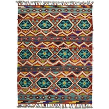 Kilim Co. Afgan Kilim, Yünden El Dokuma Geometrik Desenli 85X115 cm (0.98 M²)