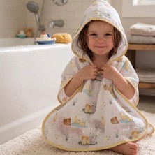 Str Store Muslin Bebek PANÇO,%100 Pamuk, Yavru Ördek Desenli, 4 Yaş, 45X49 Cm, Kapüşonlu