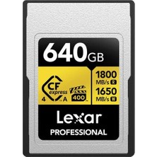 Lexar 640B Professional Gold Cfexpress 4.0 Type A Hafıza Kartı 1800 Mb/s Read  1650 Mb/s Write