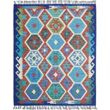 Kilim Co. Afgan Kilim, Yünden El Dokuma Geometrik Desenli 130X170 cm (2.21 M²)
