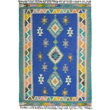 Kilim Co. Afgan Kilim, Yünden El Dokuma Geometrik Desenli 120X190 cm (2.28 M²)