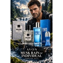 Avon Erkek Parfüm Seti Musk Rain Edt Parfüm 75 Ml. - Individual Blue Edt 100 ml & Roll-On 50 Ml.