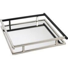 Mikasa Moor Gümüş Mat Siyah Aynalı Tepsi 33X30X5CM