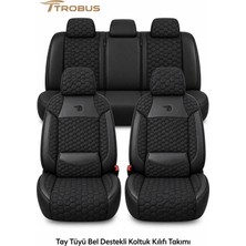 Trobus Volkswagen Golf 7 Tridline 2013-2020 Uyumlu Altay Bel Destekli Tay Tüyü Siyah Koltuk Kılıfı