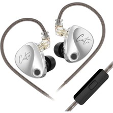 Kz Castor Harman Target Çift Sürücülü Hi-Fi Iem Kulaklık Gümüş-Type-C - Mikrofonlu