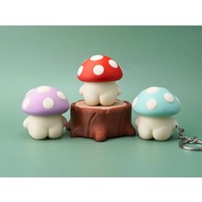Helis Craft 10'lu Set Sevimli Mantar Clicker Anahtarlık - Klavye Switchli Stres Azaltıcı Fidget Oyuncak (Sürpriz Renk)