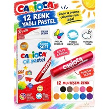 The Monarch Co Carioca Oil Pastel 12 Renk Yağlı Pastel Boya Seti (10MM) - Süper Yumuşak ve Yüksek Örtücülük