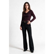 Masha Kate Siyah Flare Pantolon